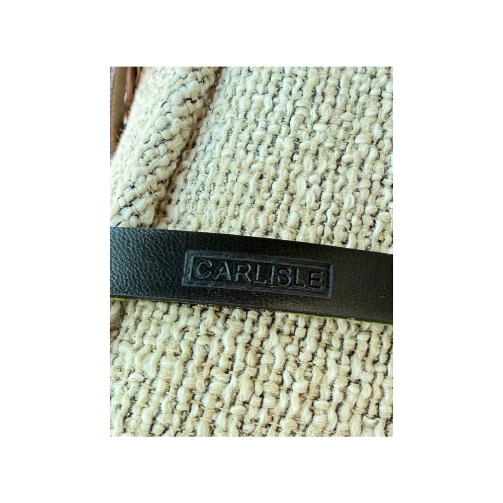 Carlisle Green Zebra Calf Hair Leather Skinny Belt Silver Hardware Large - Picture 5 of 10